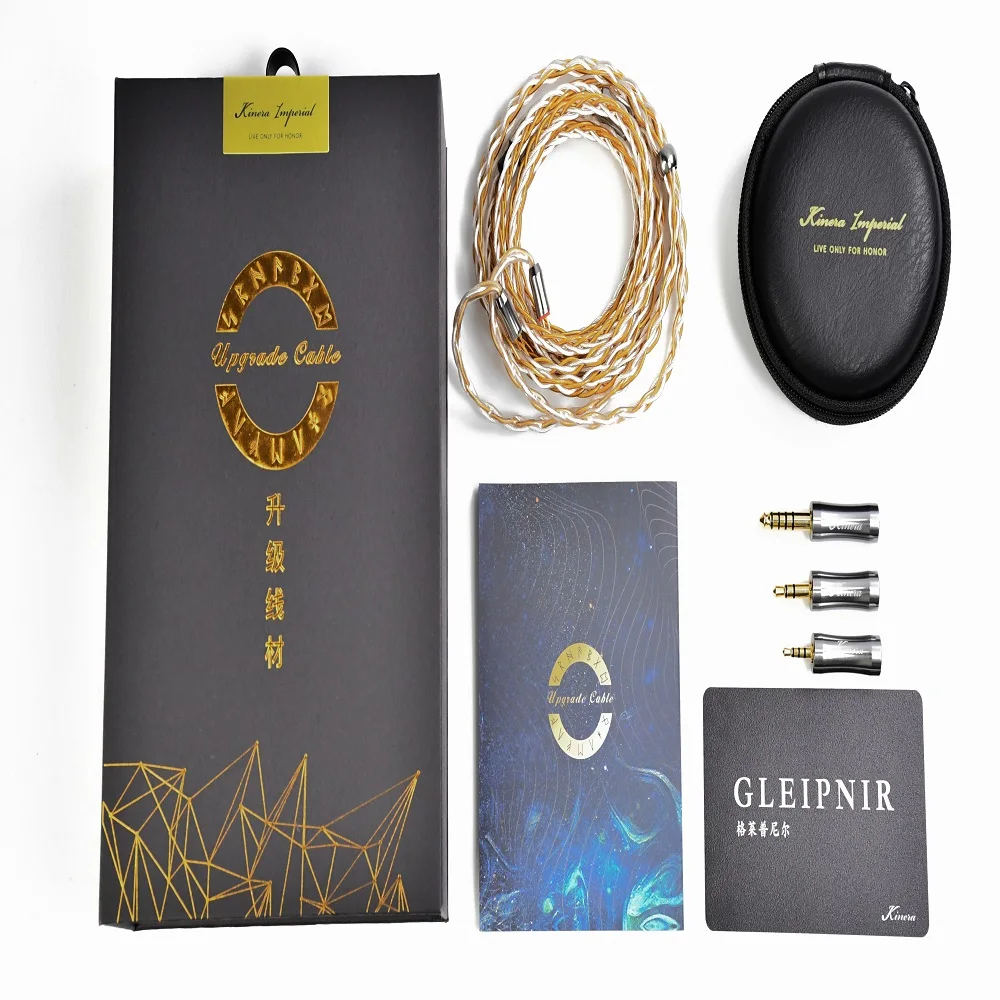 Kinera Gleipnir Pro Earphone Modular Upgrade Cable 2.5+3.5+4.4 Balanced Plug 6N OCC Gold Plated 0.78 2pin/MMCX Replaceable Cable