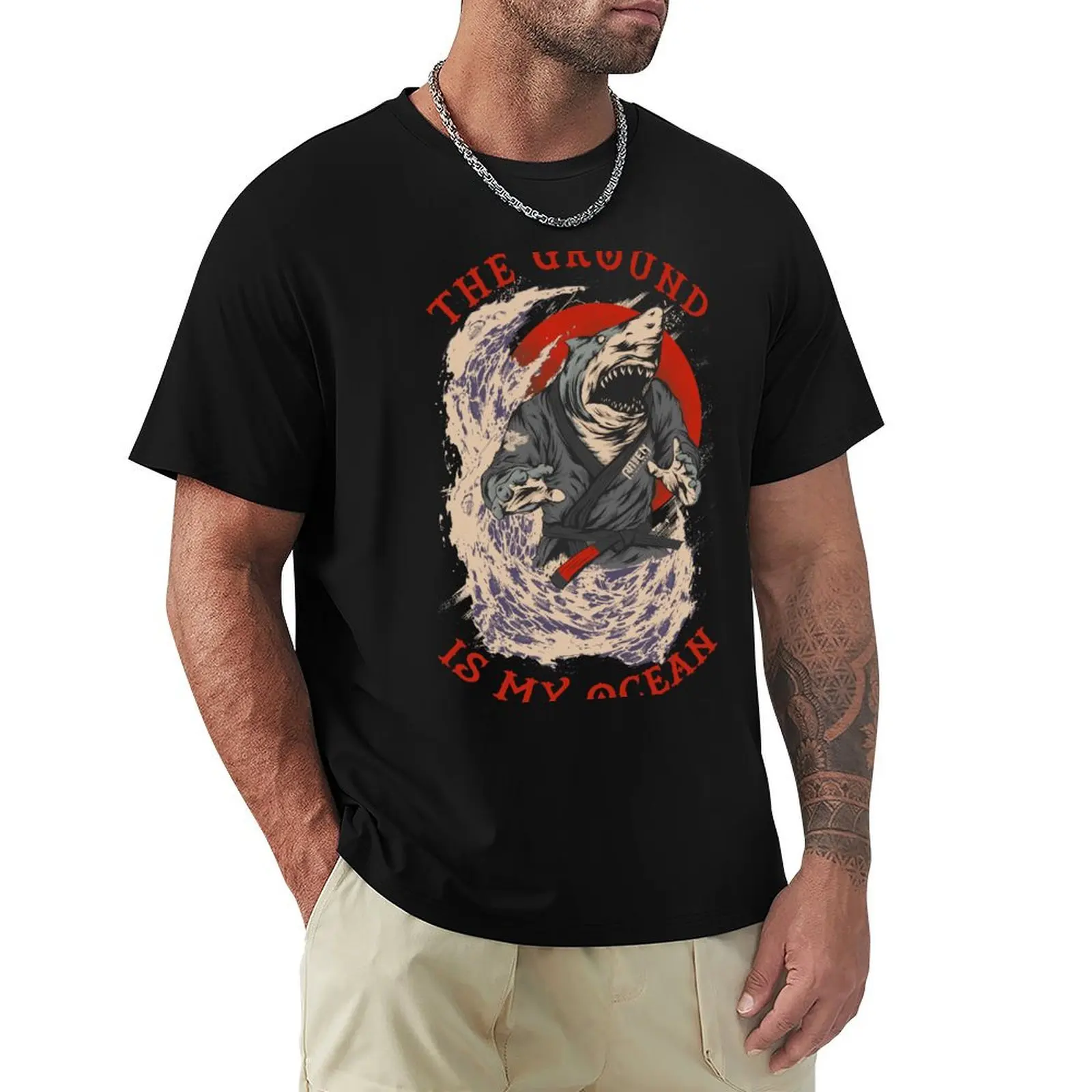 

The Ground Is My Ocean T-Shirt Basic Breathable Solid Color T-Shirt