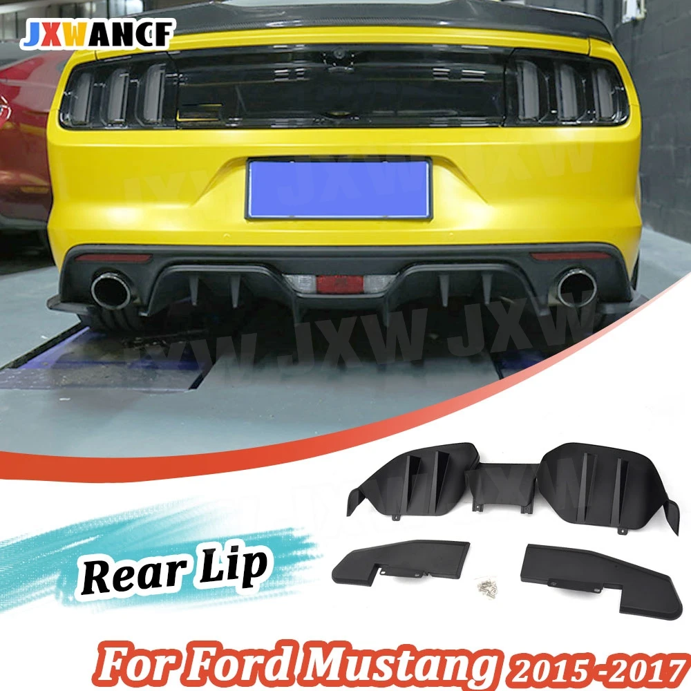 

JXWANCF Rear Diffuser Lip With Splitter Spoiler for Ford Mustang 2015 -2017 Carbon fiber Fins Shark Style Bumper Fender Guard PP