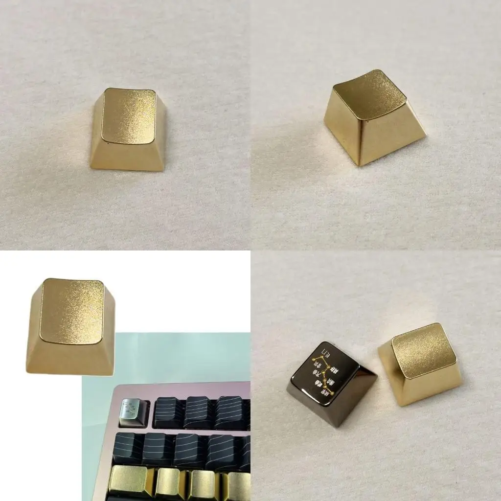E1PF Golden Zinc Alloy Keycap for Personalizing Mechanical Keyboards Keycap Rreplaces