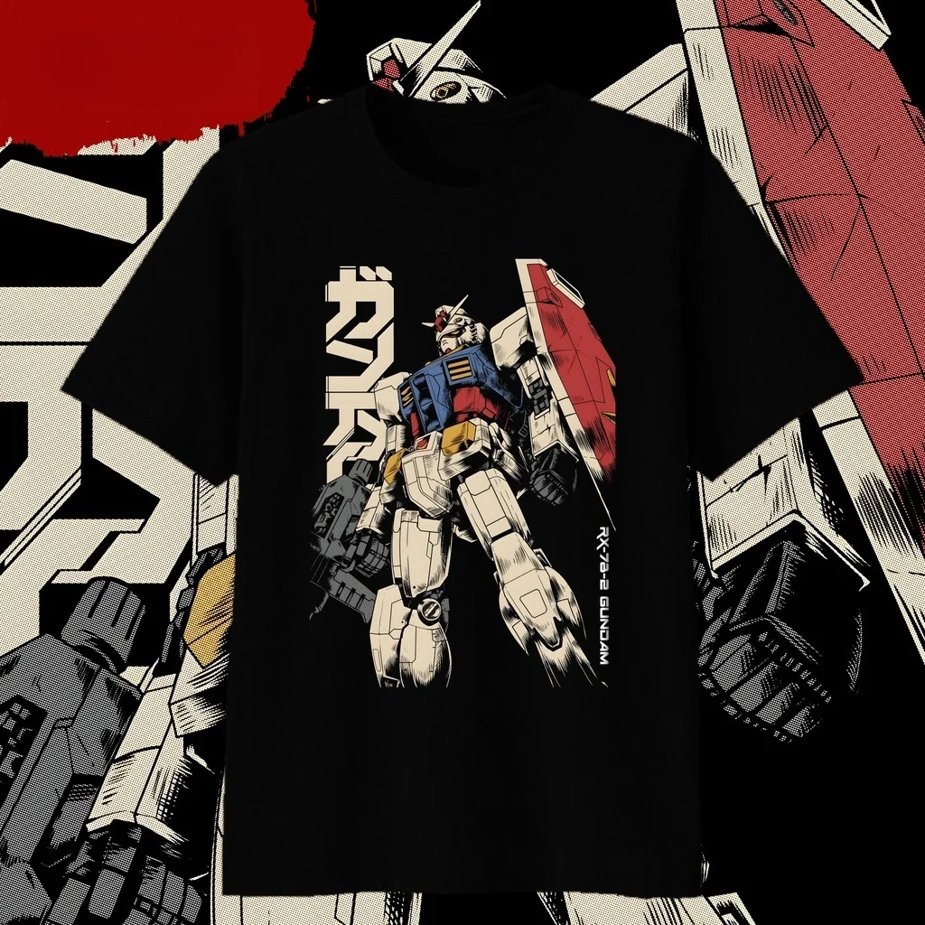Anime GUNDAM RX-78-2 Pure Cotton T-shirt 2026 New Summer Men's and Women's Fashion Casual Short Sleeved Top Streetwear