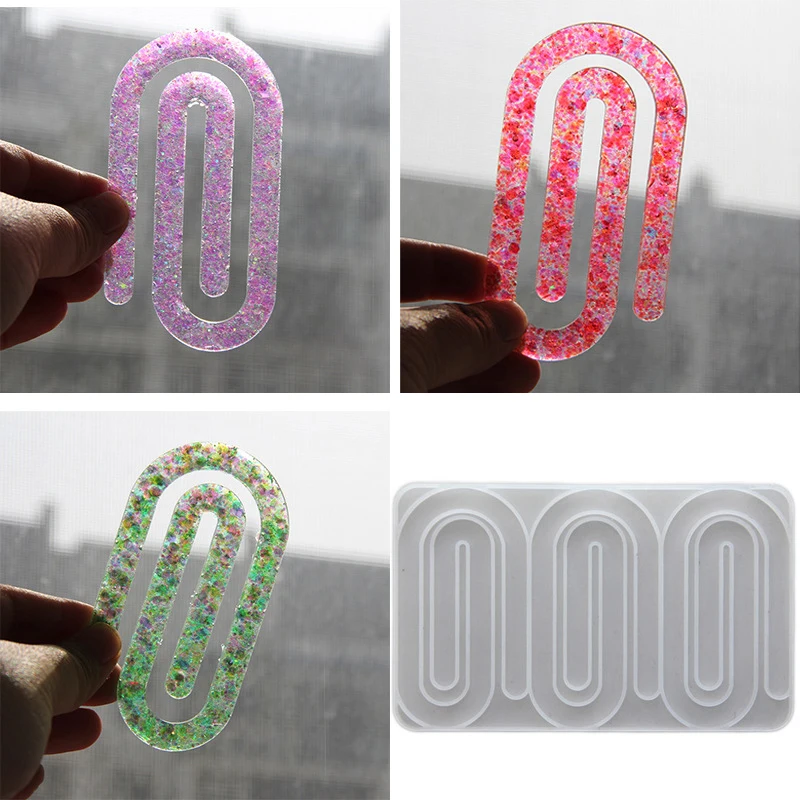 Molde colgante de silicona, moldes para pendientes, forma de Clip de papel, moldes para joyería, textura de silicona, regalo para entusiastas de la joyería