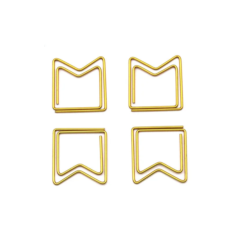 Gold Geometric Shaped Paper Clip Arrow Shape Creative Metal Paperclip For Bookmark Planner Notebook Stationery Clip Decorative