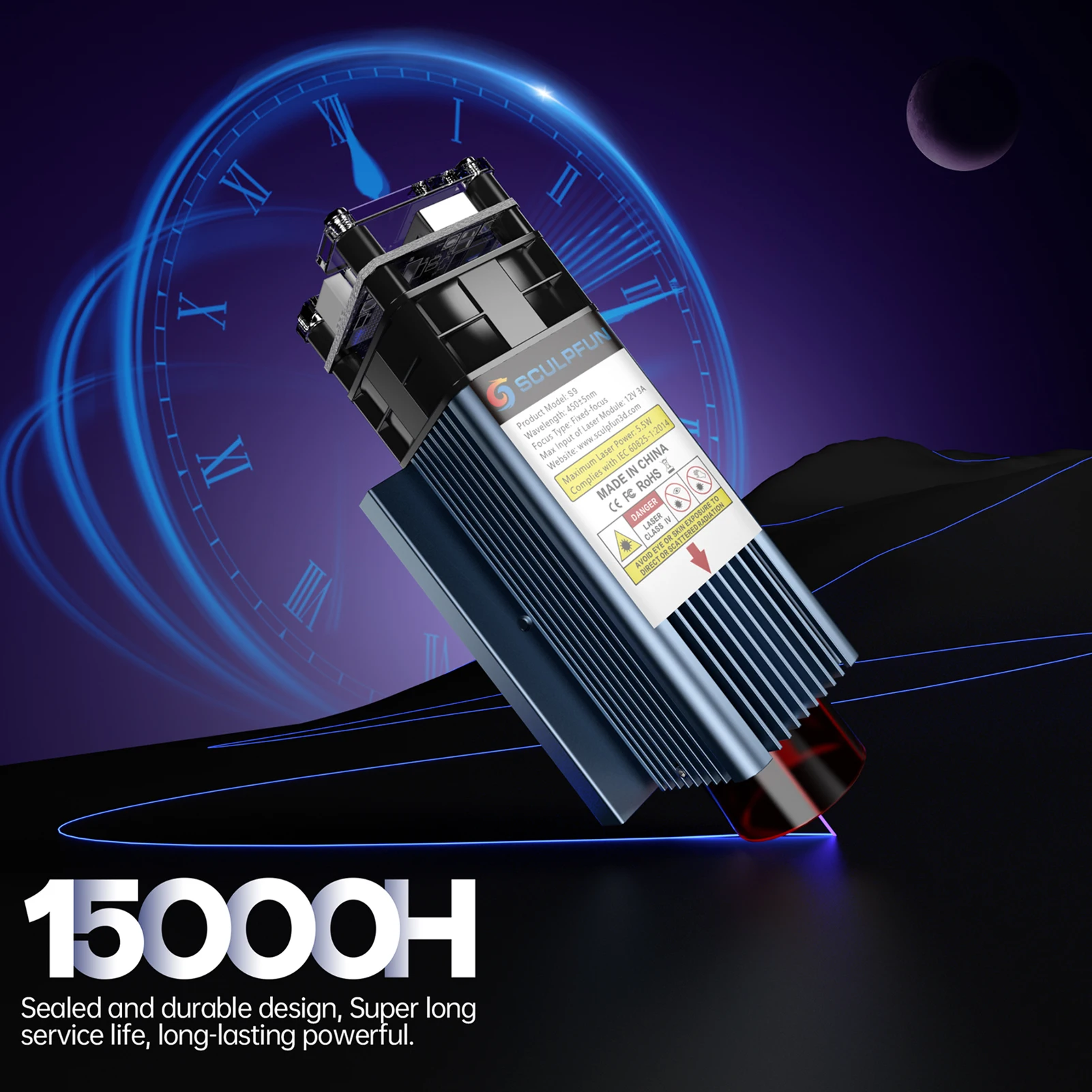 Máquina de grabado láser SCULPFUN S9 de 410x420mm tecnología de modelado de haz láser ultrafino corte de grabador láser de alta precisión