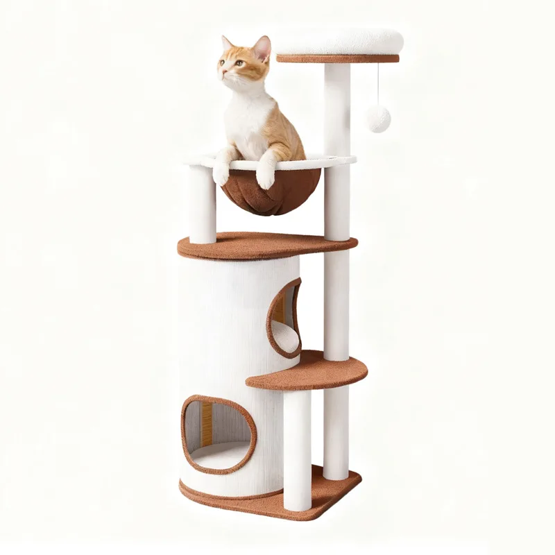 Árbol rascador para gatos con cama y poste, estilo nave espacial - imagen 3