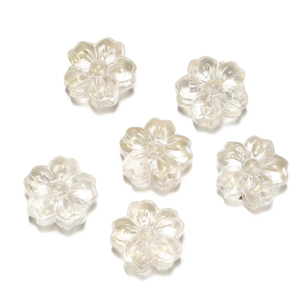 30 stuks gekleurde glazen bloemvormige kralen vijf bloemblaadjes bloem spacer kralen voor DIY ketting armband hanger sieraden maken bevindingen