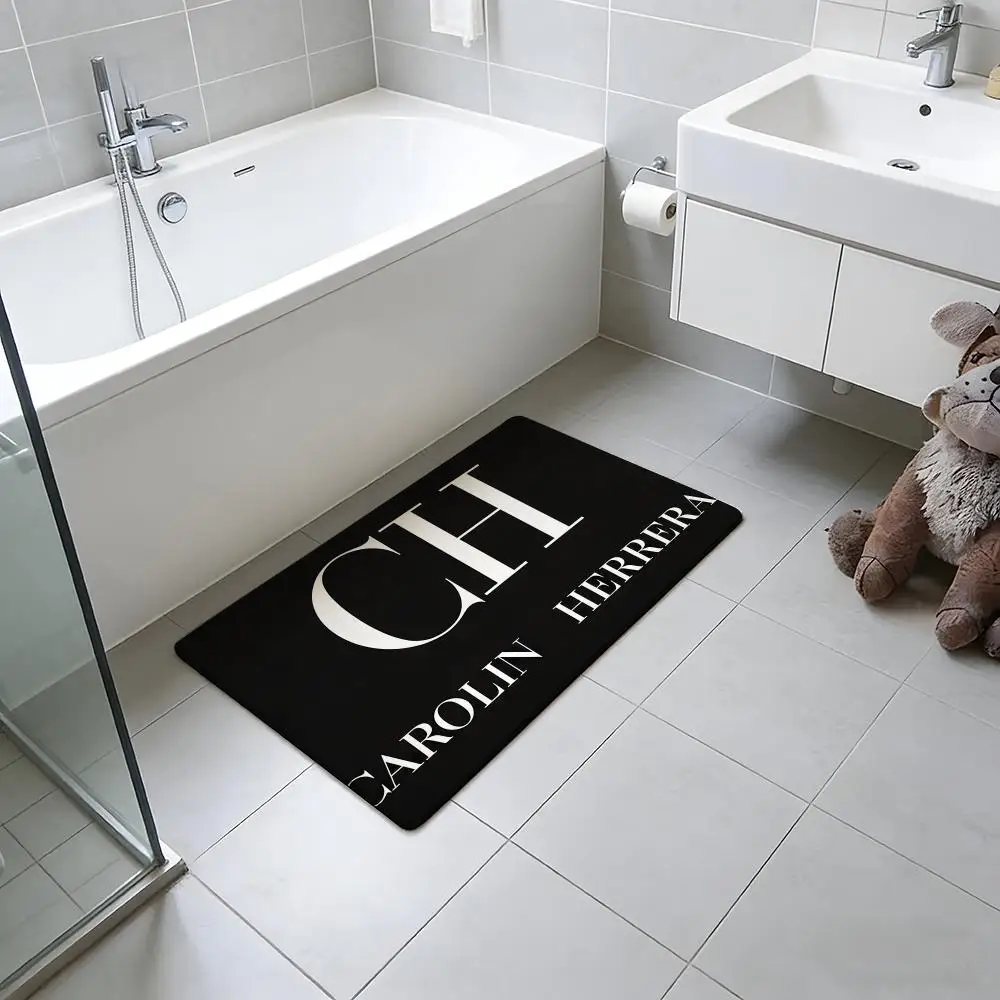 Fashion C-Carolina H-Herrera Floor Mat Absorbent Floor Mat Non-Slip Entrance Rug for Bathrooms Restrooms and Toilets