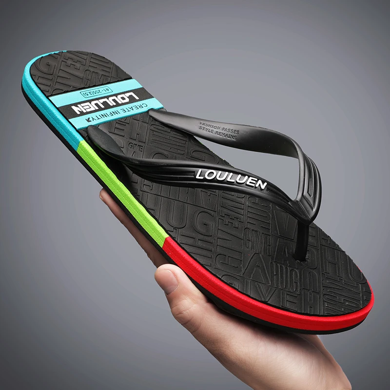 

Fashion Mens Flip Flops Comfortable Slip on Man Slippers Outdoor Beach Shoes Non-slip Wading Sandals Indoor Home Bathroom Slides