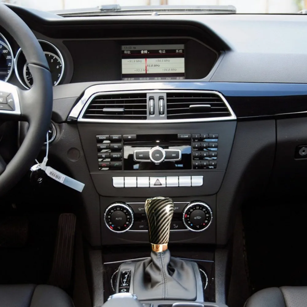 ABS Car Gear Shift Handle Sleeve Cover Trim Stripe Fit For Mercedes Benz A C E G Class SLK CLS W204 W212 Accessories