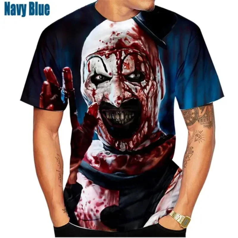 

3D Printed Horror Film Terrier Instant Dry Breathable Sport Men Plus Size Hip Hop Street Crewneck T-shirt Man Cotton