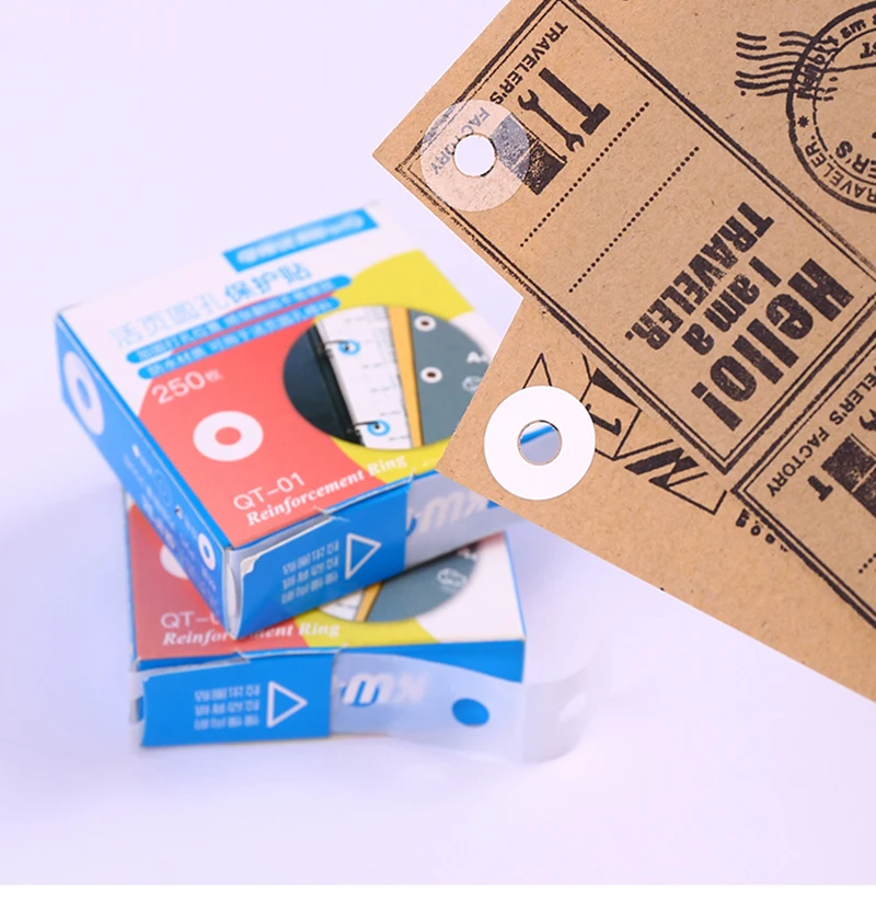 250 Labels Self-Adhesive Hole Punch Protector Loose-Leaf Paper Hole Reinforcement Labels Round Stickers for Office Supplies