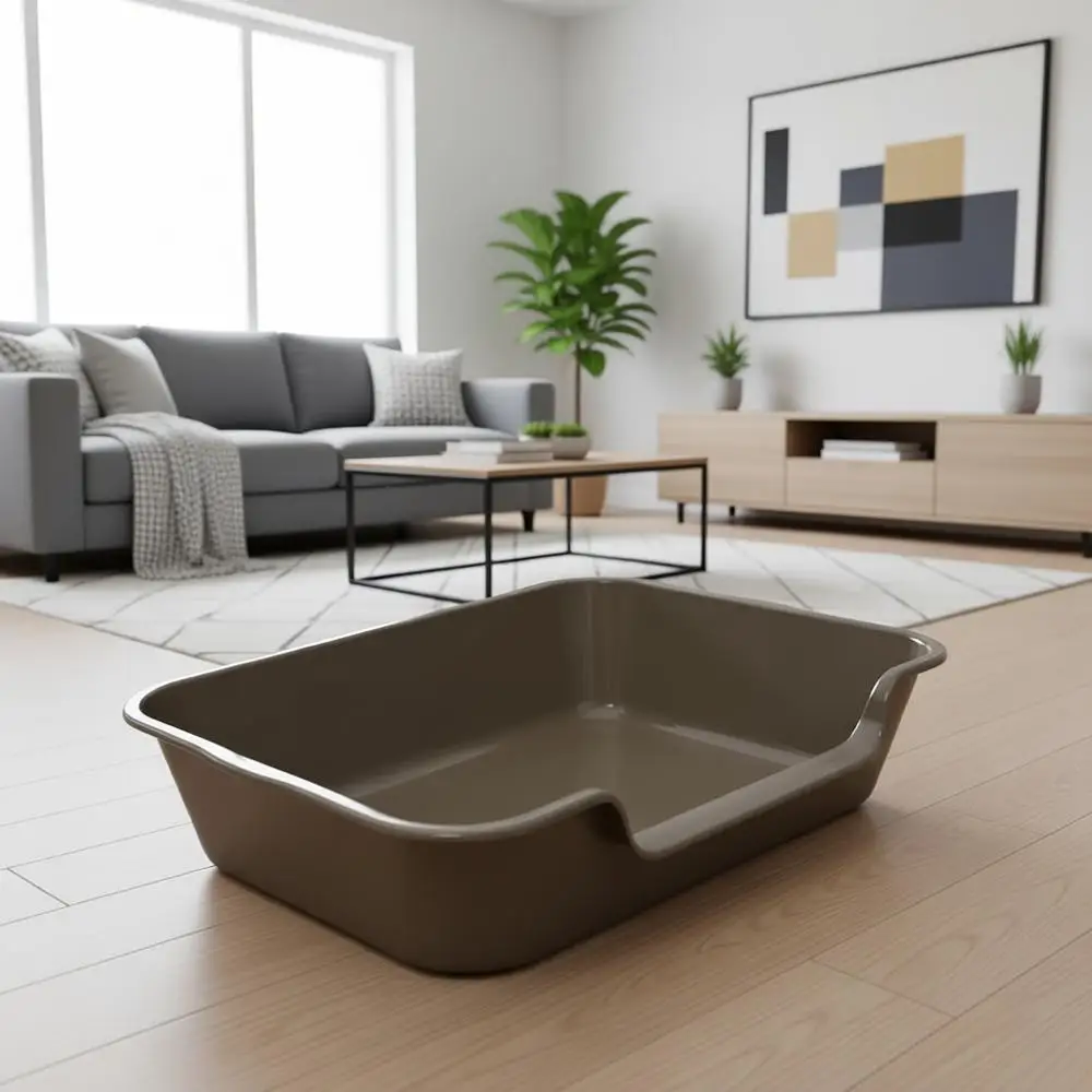 

Extra Large Dog Litter Box Pan Tray, Low Entry Jumbo Litter Boxes, Pet Safe Indoor Dog Potty, Chocolate, 24 L x 20 W