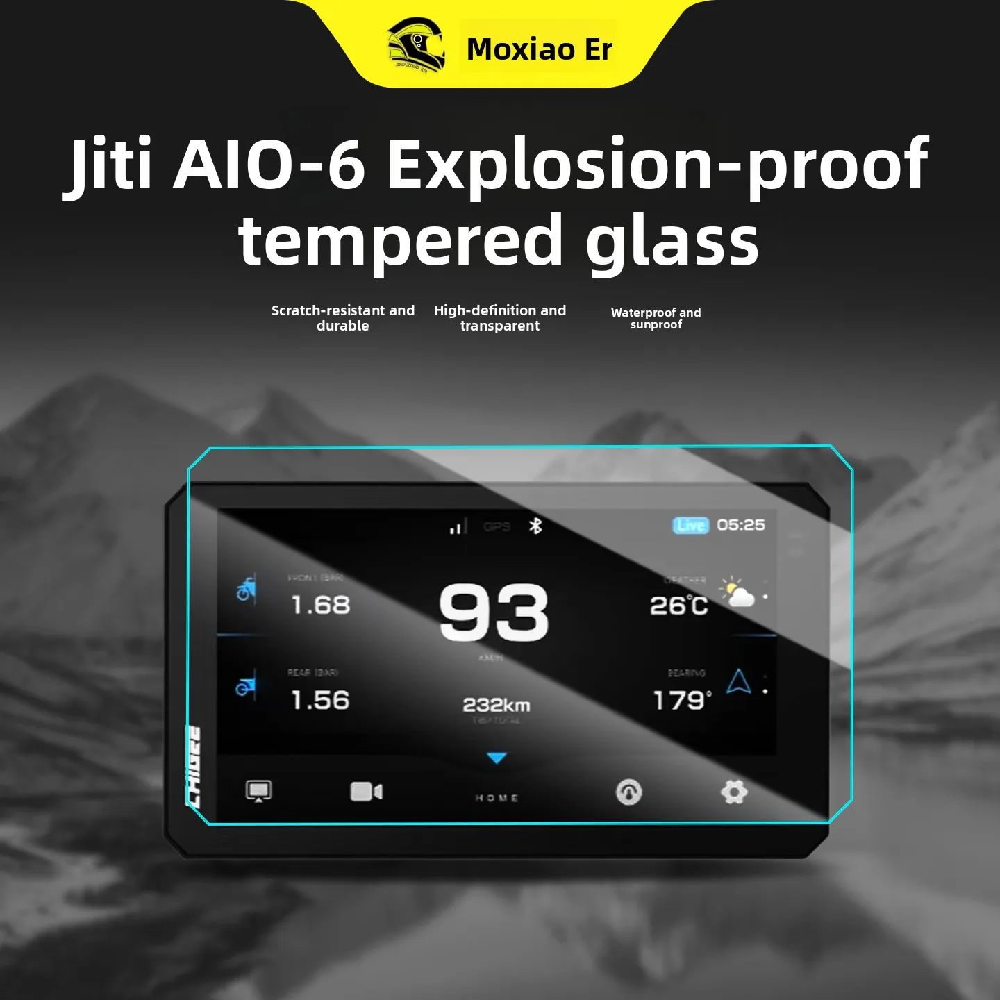 Motorcycle Navigation AIO6 Tempered Glass Film Instrument Film Anti-scratch Explosion-proof Protection Sticker Modification A...