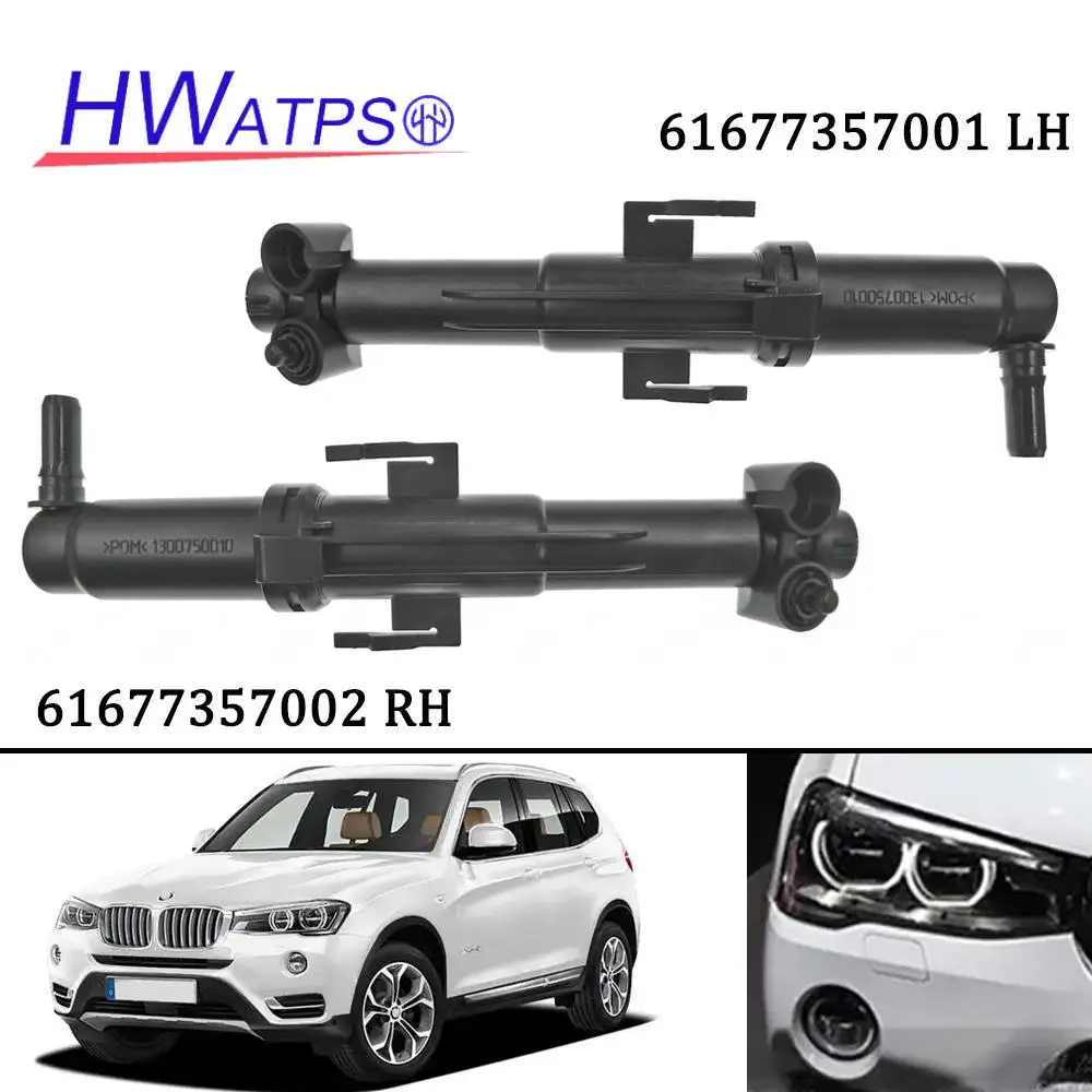 HWATPS For BMW X3 F25 F26 X4 2014-2016 LH&RH Headlight Washer Lift Cylinder Spray Nozzle Jet 61677357002 RH 61677357001 LH