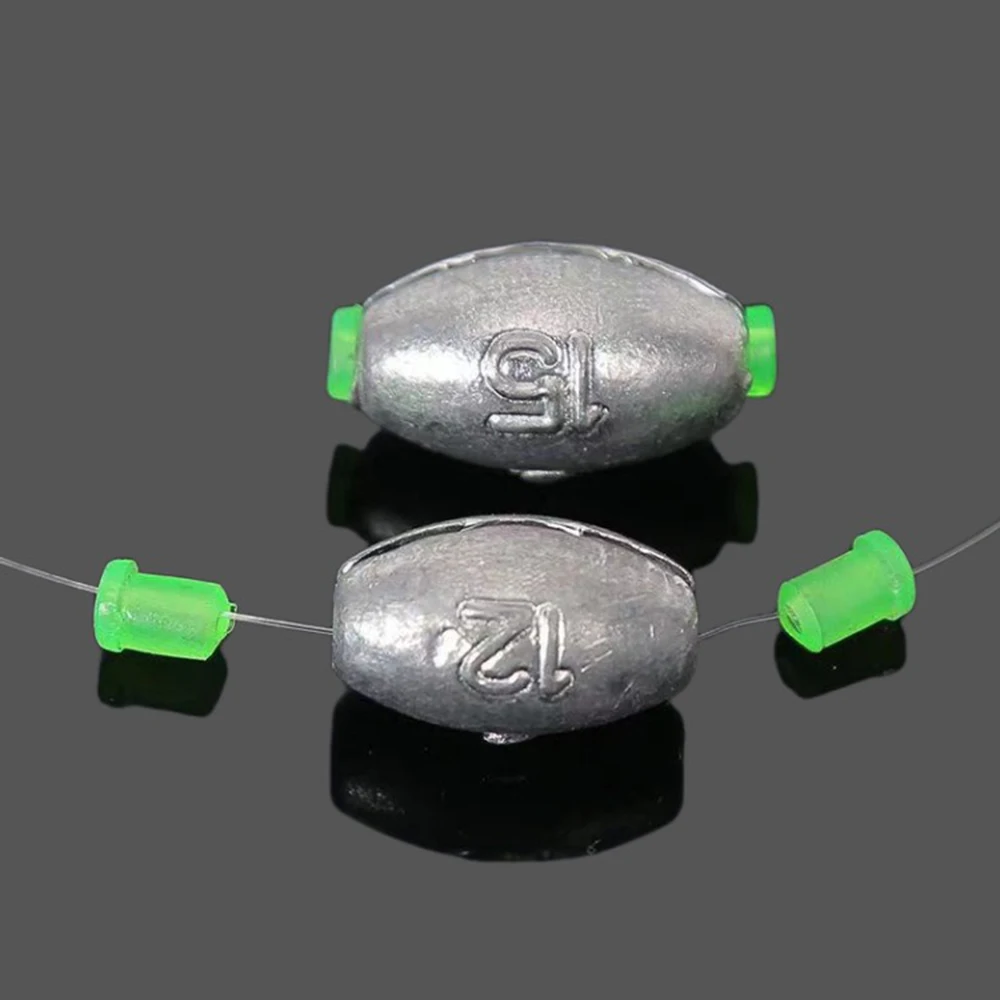10 stücke 2g-50g Open-Hearted Angeln Gewicht Platinen Olive Form Slip Linie Gewicht Schuss Platinen karpfen Angelgerät Zubehör – Detail 4