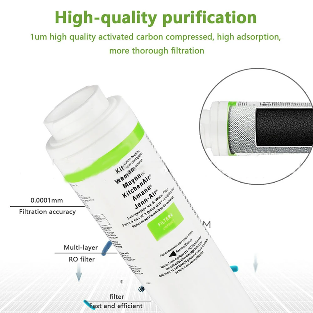 فلتر مياه الثلاجة EDR4RXD1 متوافق مع Maytag UKF8001 4396395 RFC0900A ترشيح طويل الأمد معتمد عالميًا