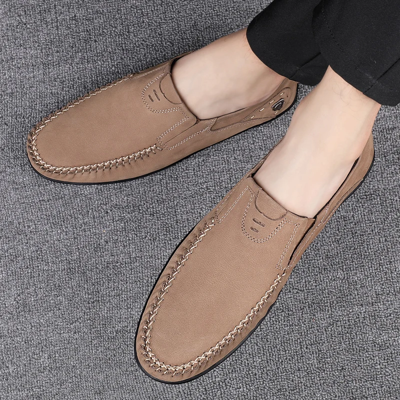 Golden Sapling Elegant Men\'s Casual Shoes Genuine Leather Loafers Leisure Flats Fashion Formal Party Footwear Business Shoes Men