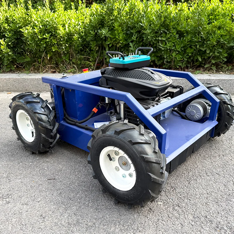 Mesin Pemotong Rumput Self-propelled Remote Control yang Disesuaikan Untuk Reklamasi Hutan Gunung