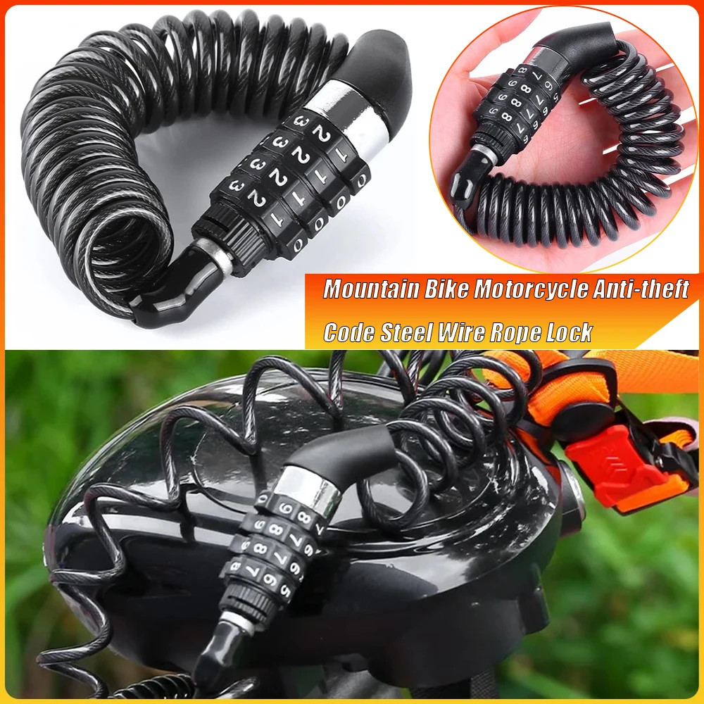 

Bicycle Lock Steel Wire Chain Lock Mountain Bike Motorcycle Anti-theft Code Steel Wire Rope Luggage Helmet Lock