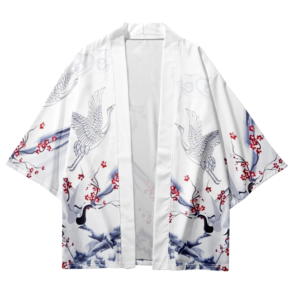 Letnie samurajskie kimono Cosplay mężczyźni Haori stylowa odzież uliczna Kimono japońska moda Yukata retro kardigan elegancka szata gorąca sprzedaż