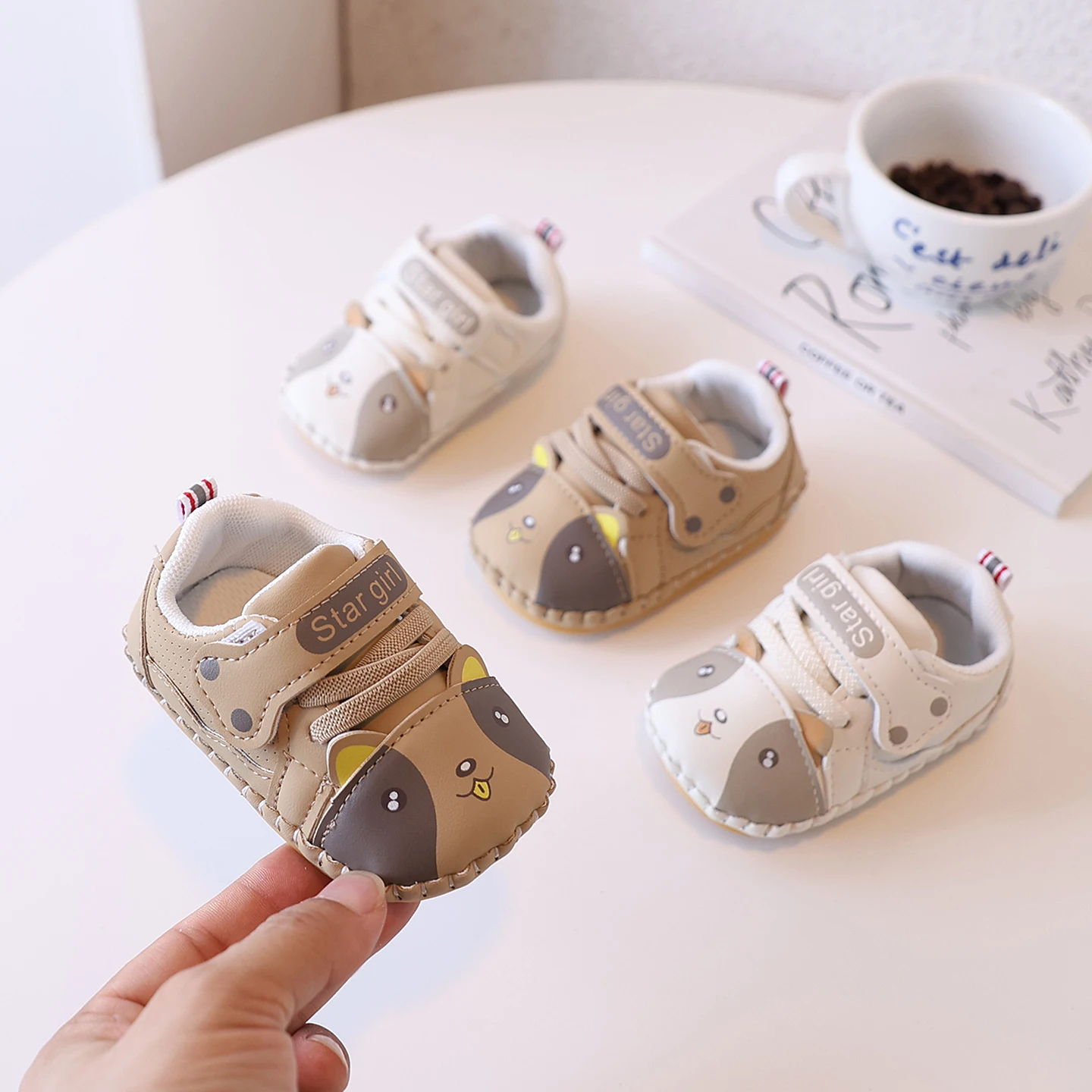 

Baby Walking Shoes Cute Puppy Kids Casual Shoes Hook&loop Soft Sole 2025 New Fashion Toddler Sports Shoes Cute Trendy Size 14-18
