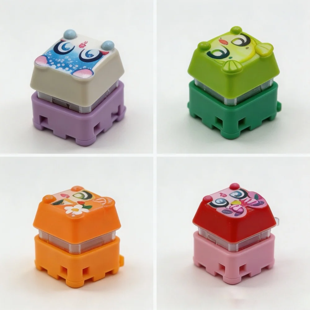 Clickeez Fidget Keycap Schlüsselanhänger mit LED-Beleuchtung, mechanischer Tastaturschalter, Stressabbau-Spielzeug, Blindbox, Sammlerstück, Rucksack-Anhänger – Detail 5