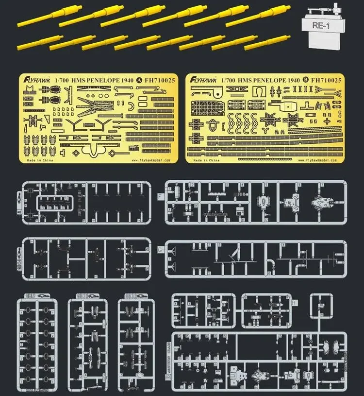 Flyhawk FH1109S 1/700 HMS Penelope 1940 - تجميع مقياس أطقم منمذجة