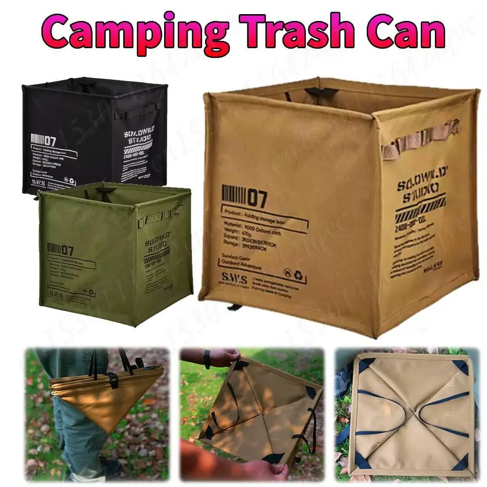 Opvouwbare mand voor vuile kleren Opbergdoos Outdoor Camping Prullenbak Opbergtas Draagbare gazon- en bladafvalzak met grote capaciteit