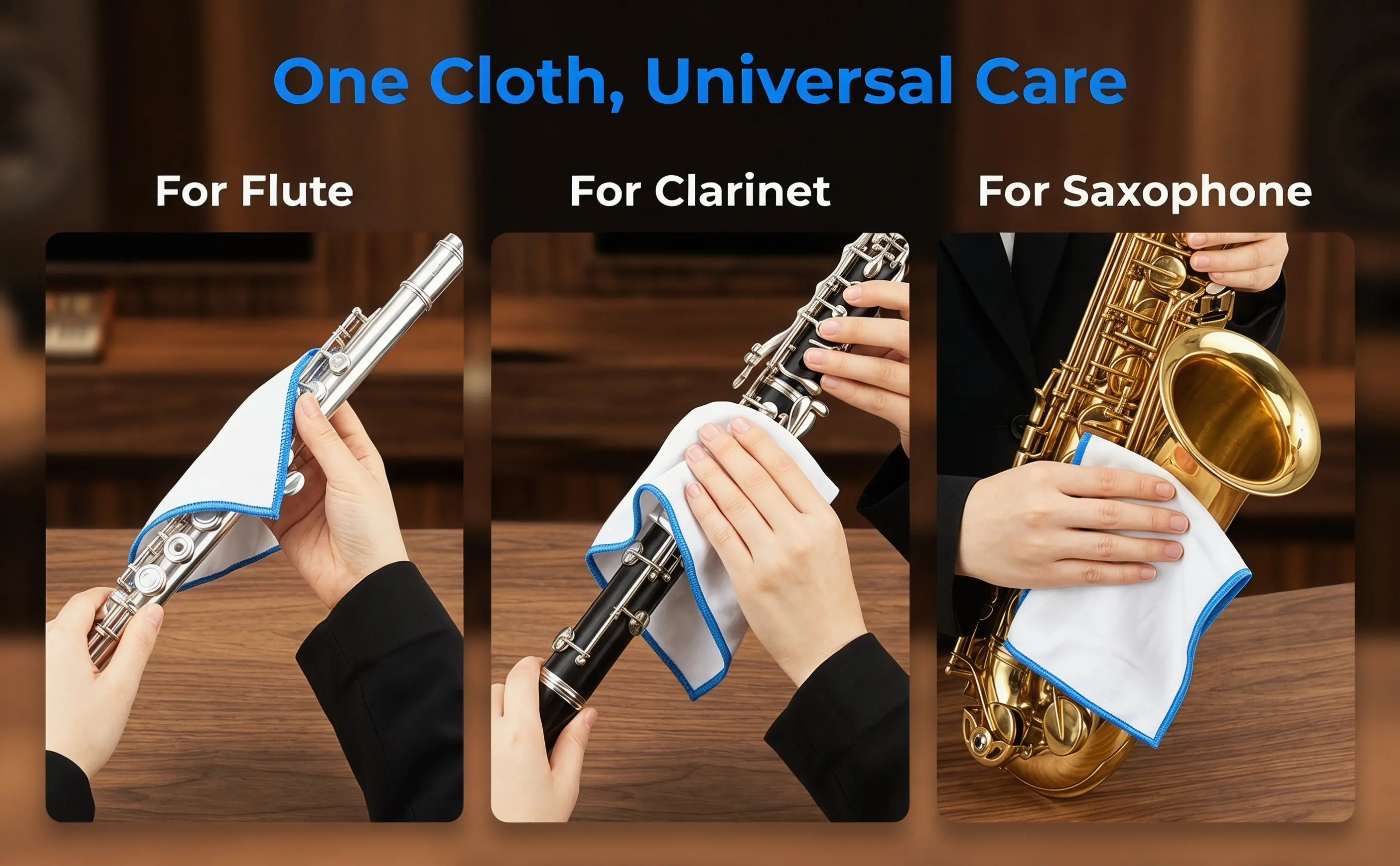 Clarinet Care Kit - قطعة قماش ناعمة من القطن لتنظيف