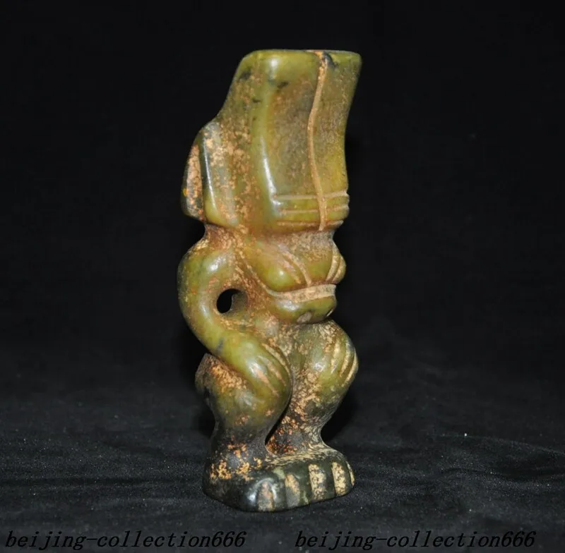 China Hongshan Culture old Jade carved Feng Shui sacrifice Sun God Helios Statue
