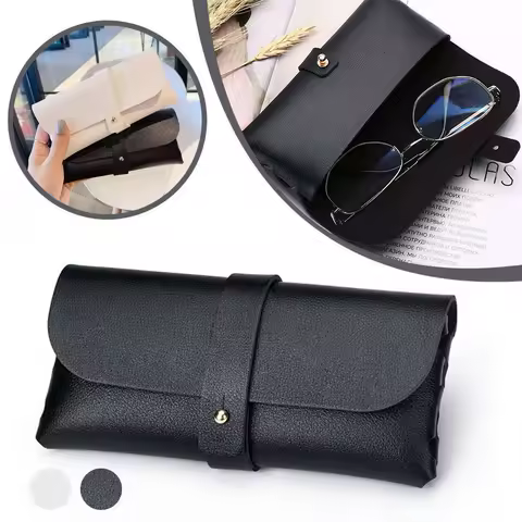 Unisex Soft Leather Glasses Bag Black White Protective Case Cover Sunglasses Box Eyeglass Cases
