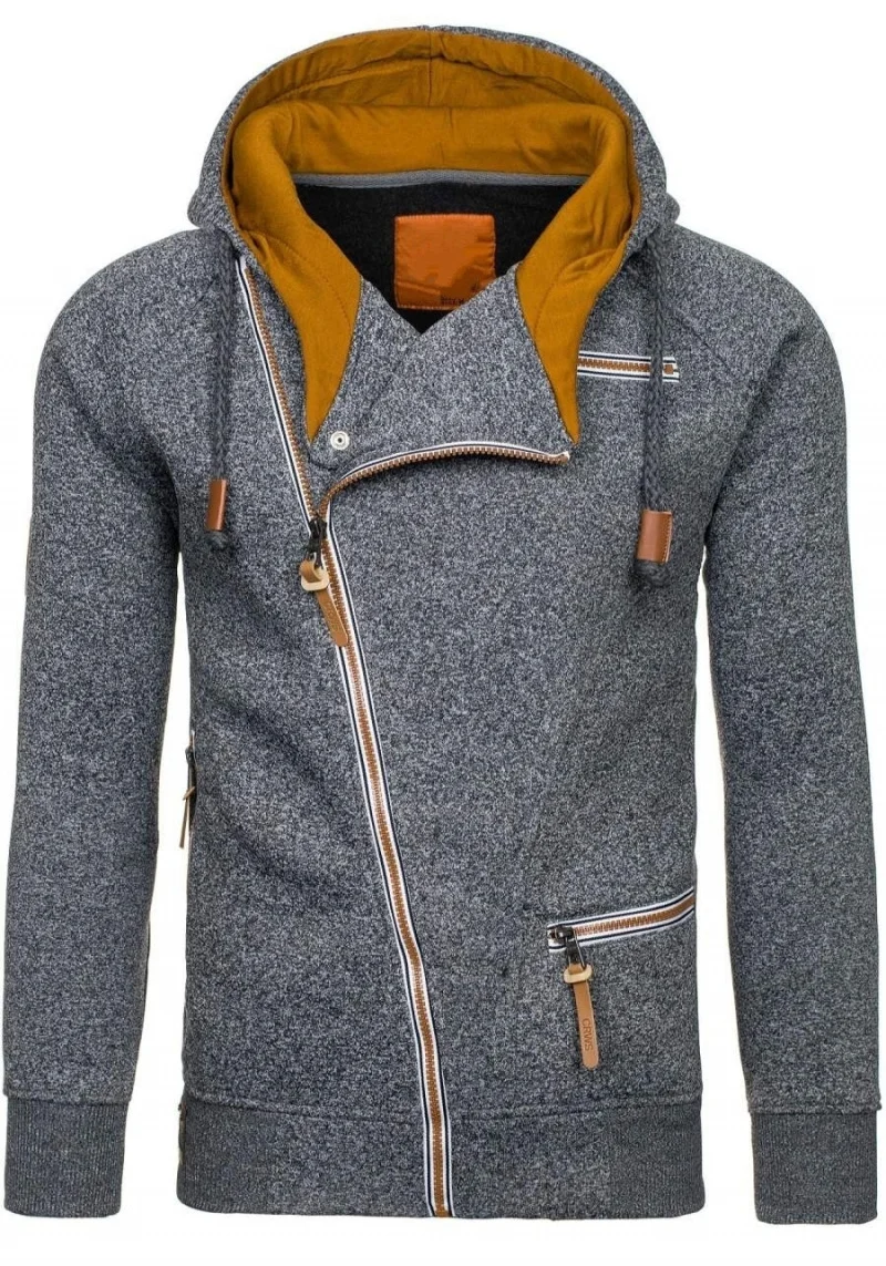 

Fashionable Hooded Men's Sweatshirt Casual Style Youthful Trend Autumn Collection Zipper Closure Comfortable Fit Streetwear