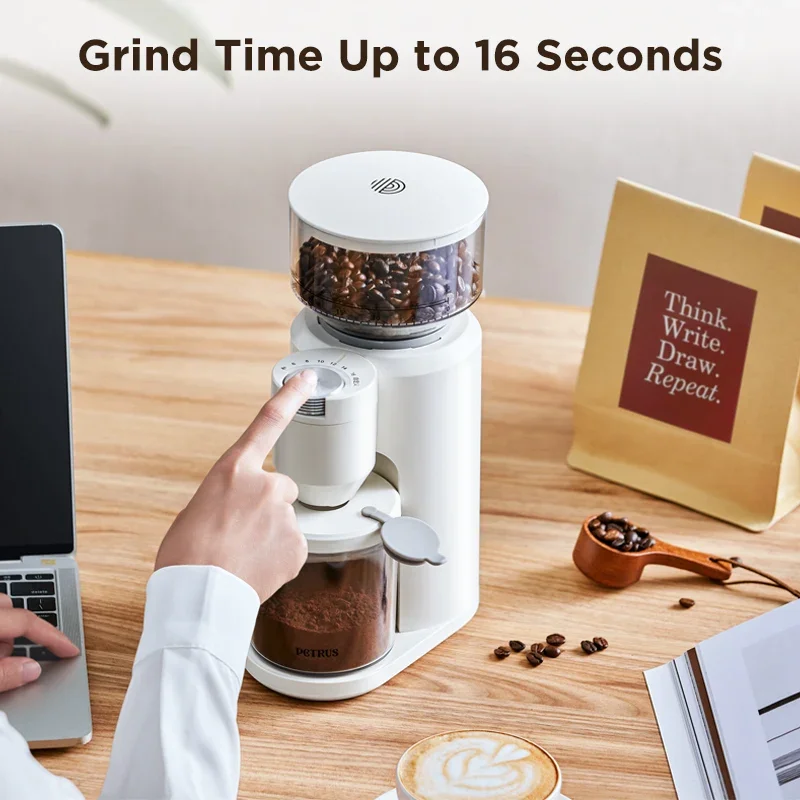 Electric Bean Grinder Coffee Bean Grinder Hand Flushed Italian Flour Grinder Household Small 30 Gear Precision Setting PE3790