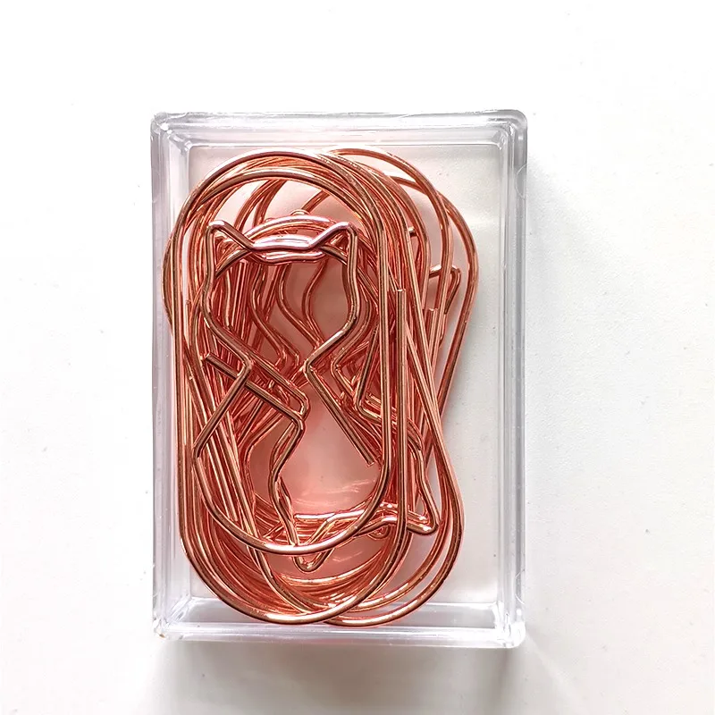 10pcs Rose Gold Large Fat Paper Clips Creative Shaped Pins Animal Paper Clips