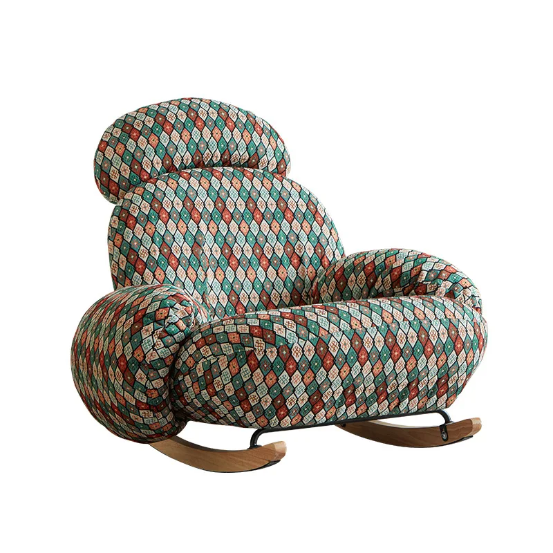 

Internet celebrity rocking chair, household cream wind living room balcony bedroom leisure single sofa rocking chair