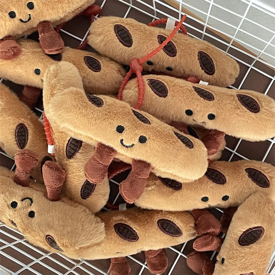 Kawaii Croissant Long Bread Series Plush Keychain Cute Decoration Backpack Pendant Plush Toy Doll Keyring Doll Girl Gift