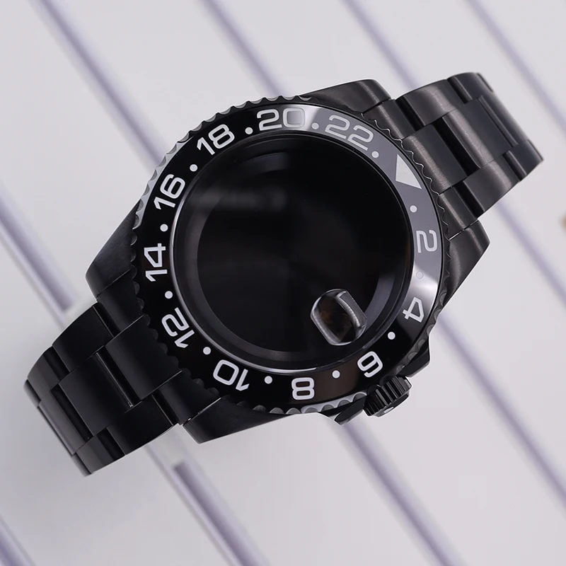 20ATM Taucher 40mm Hochwertiges NH35 NH36 Uhrengehäuse mit Armbändern, 120 Klicks für NH35 NH36 NH34 ETA 2824 8215 Uhrwerk, GMT SUB Gehäuse, Saphirglas – Detail 7