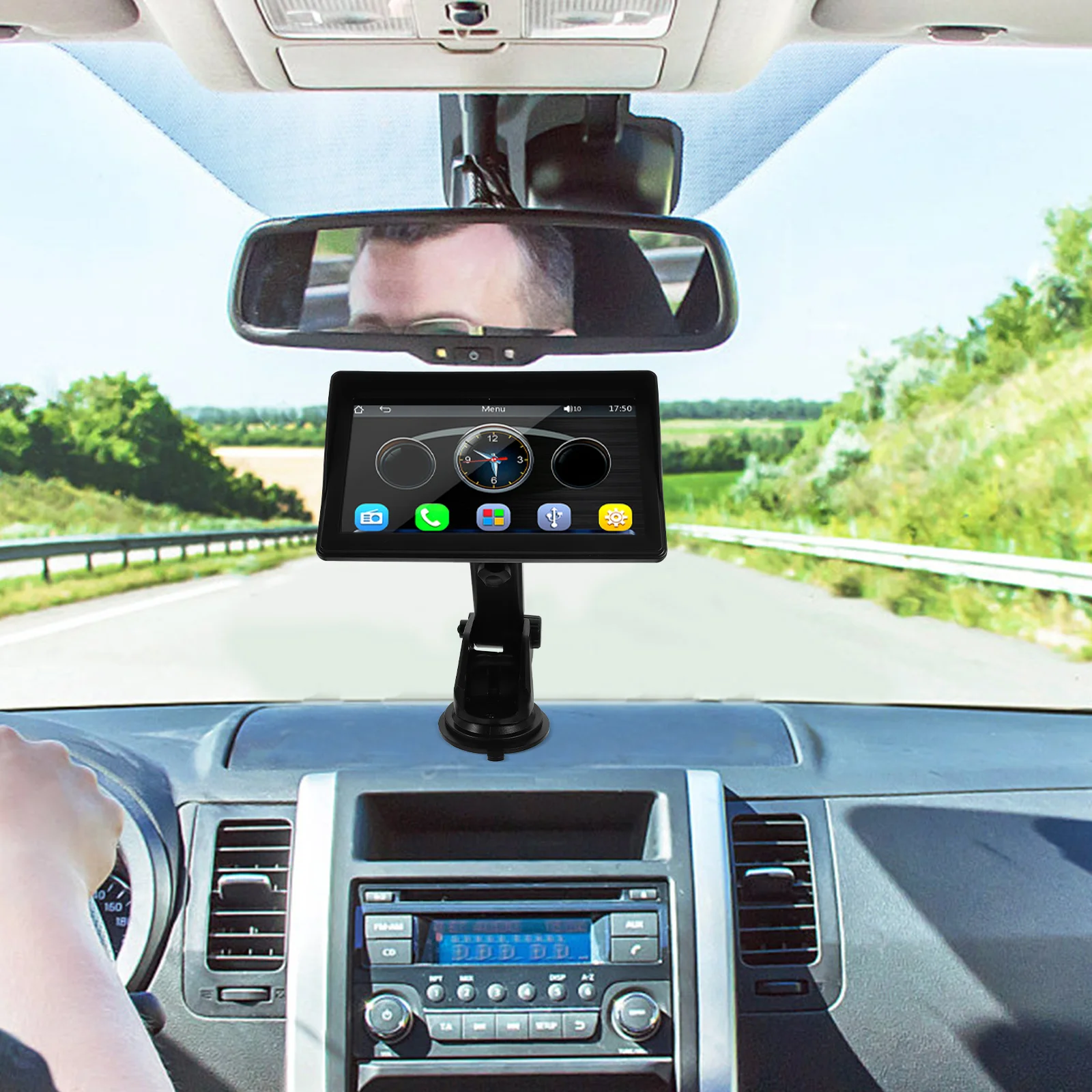 

7 Inch MP5 Player Vehicle Music Receiver Touch Screen Car Stereo Rear Camera B600W Sunshade Multimedia