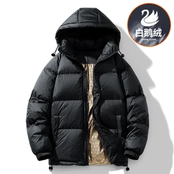 2024 Winter New Men's Goose Down Hooded Down Jacket with Thickened Warmth and Cold Resistance, Same Style for Men and Women