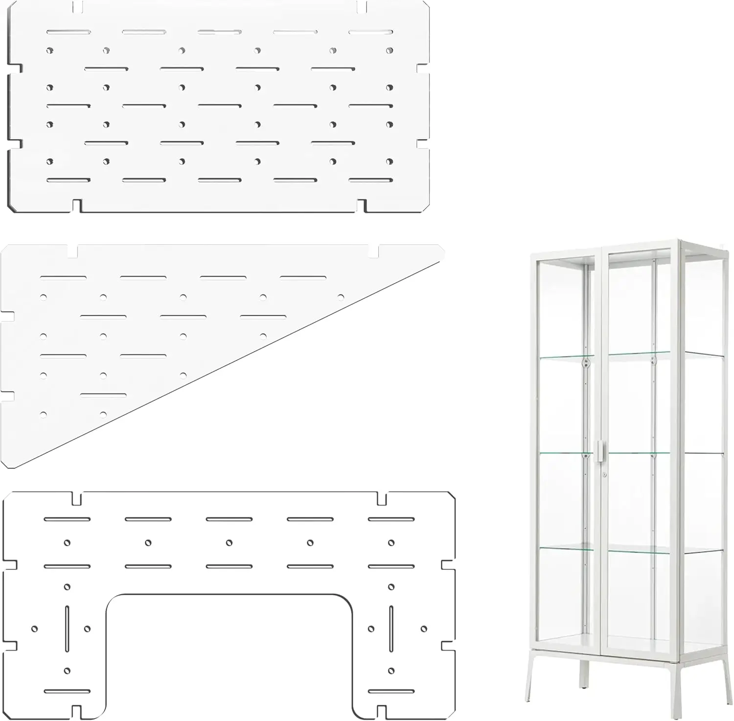 

8mm Thick Acrylic Shelves for Tall Greenhouse Cabinet, Clear Plant Corner Shelf Set of 3