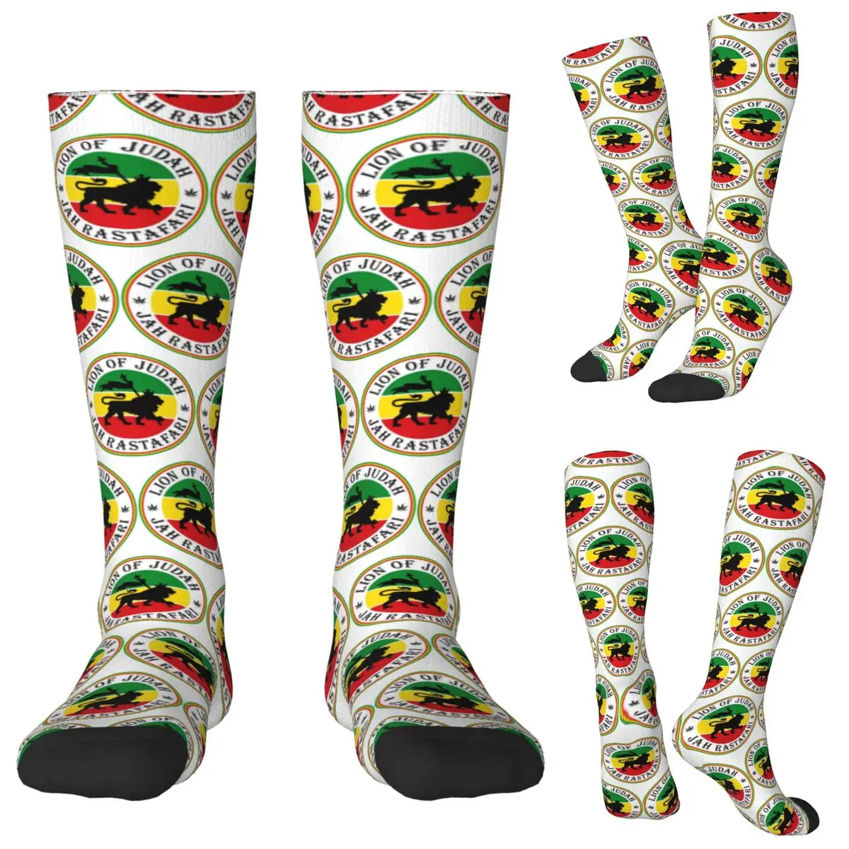 Rasta Lion Of Judah Star Of David Socks Harajuku Stockings All Season Long Socks Accessories for Man Woman Birthday Present