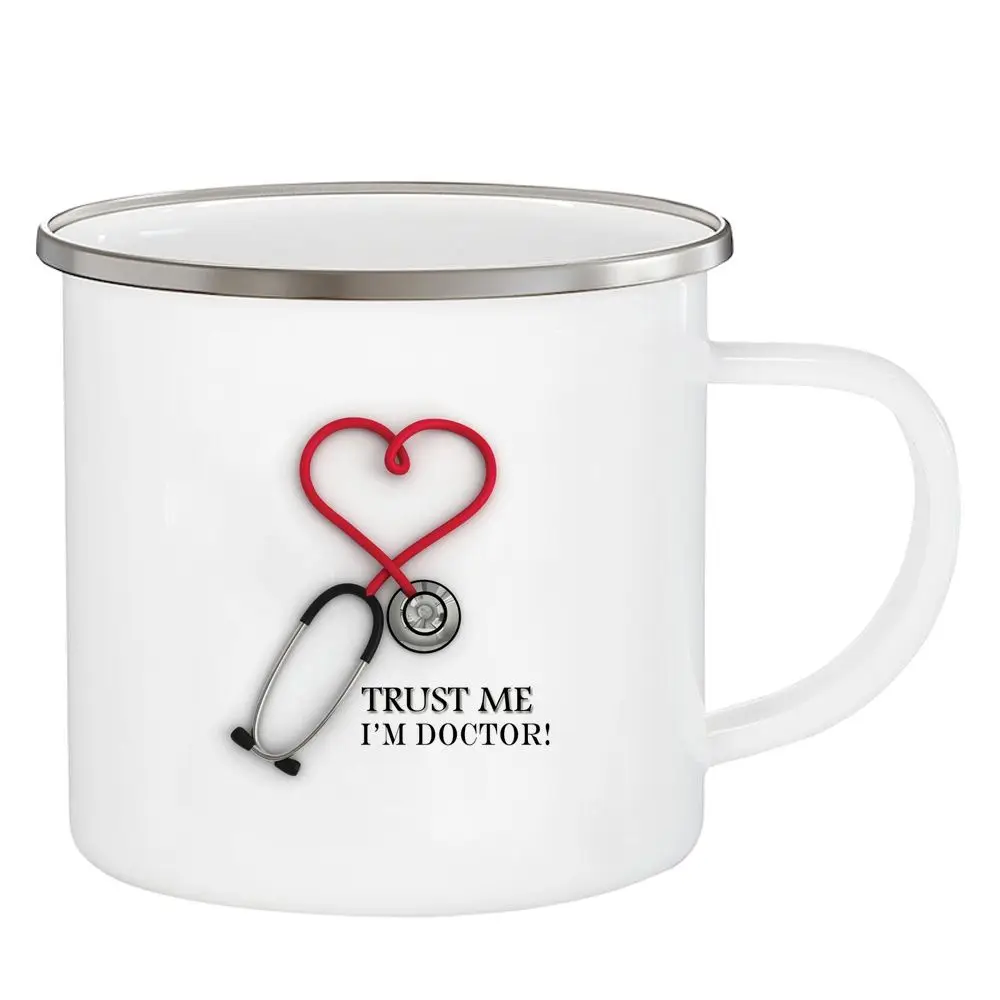 trust me i am a doctor Enamel coffee Mug 11oz hospital worker coffee Mug doctor wife husband birthday gift mug