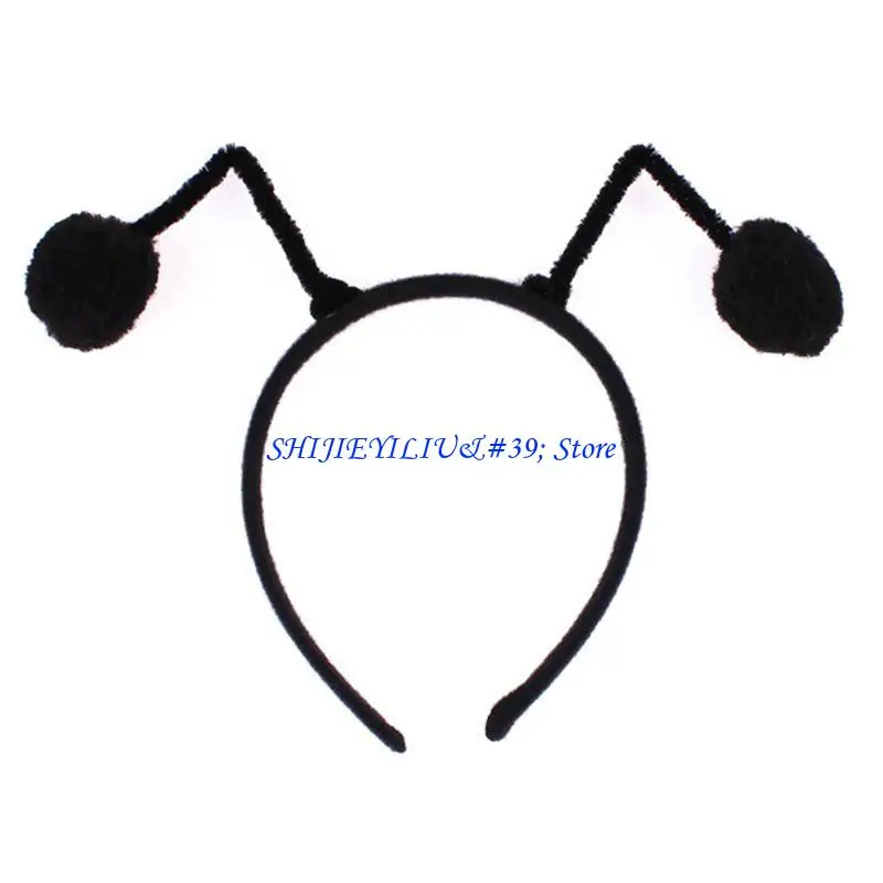 

E21F для женщин и девочек, милая повязка на голову с пчелиными антеннами, пушистый шар с помпоном, карнавальный костюм для волос