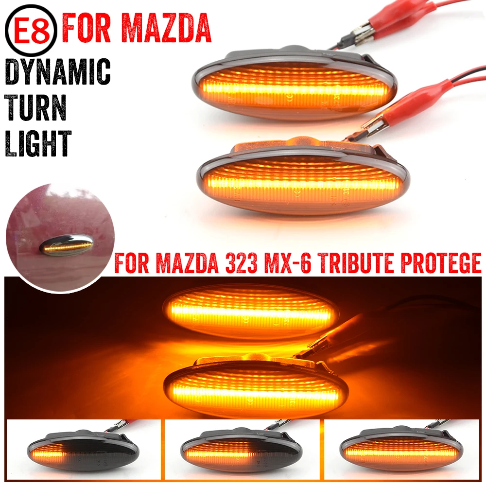 1 Pair Dynamic Blinker Turn Signal Lamp LED Side Marker Light For MAZDA 323 Familia Protege Tribute MX-6 Astina Lantis