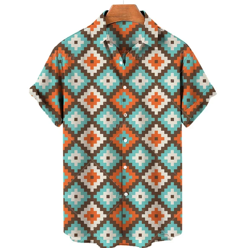 

Fashionable Summer Casual Printed Hawaiian Flower Shirt for Men on Vacation at the Beach