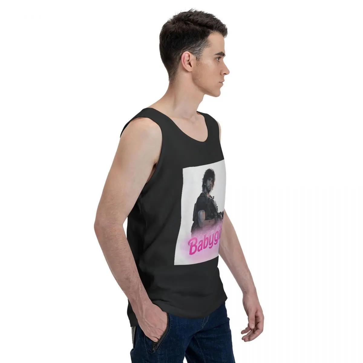 Carlos Oliveira Babygirl 100% Cotton Men's Sweatshirt Vest Sleeveless Clothing Tees Men Tank Tops T-shirt