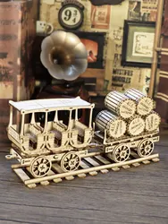3D Wooden Puzzles Wine Truck Model Kits Brainteaser and Puzzle for Christmas Birthday Gifts