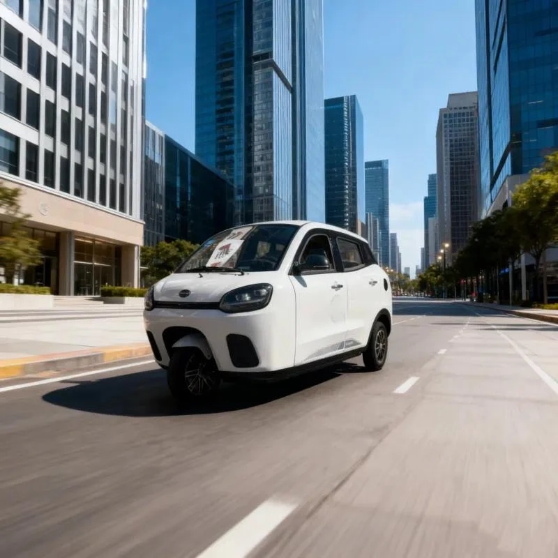 Hot Selling 3 Wheel Electric Mini Car Closed Body 4 Seat Low Speed Vehicle For City Commuting White