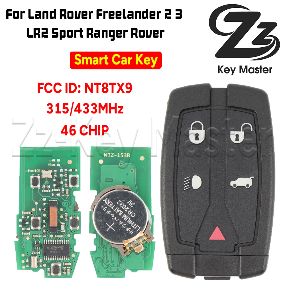

Zz Key Master Land Rover Smart Card Key NT8TX9 46CHIP 315/433MHz For Land Rover Freelander 2 3 LR2 Sport Ranger Rover
