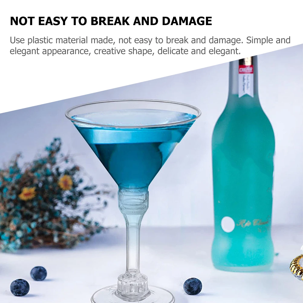 

10 шт. чашки, прозрачные пластиковые чашки для коктейлей, пластиковые стаканы для вечеринки, десерта, многоразовые стаканы для мартини